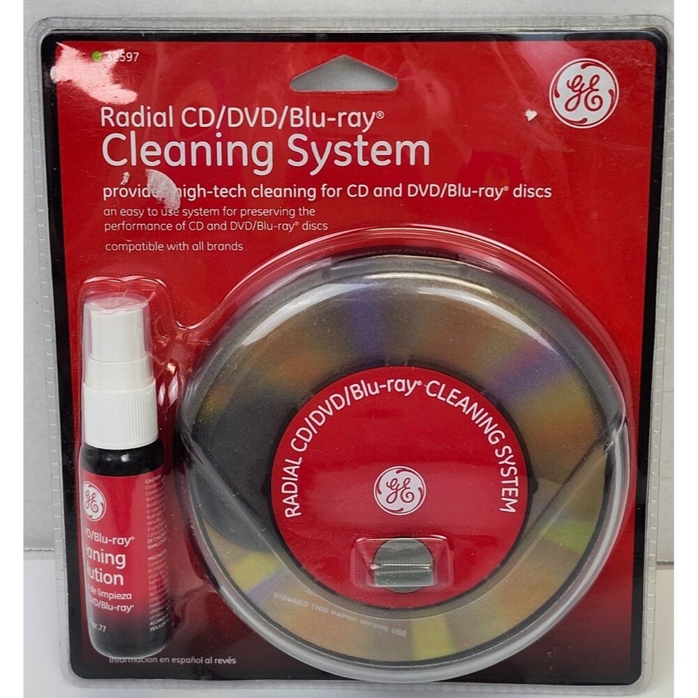 GE Radial Blu-ray CD DVD Disc Cleaning System #32597 New Factory Sealed